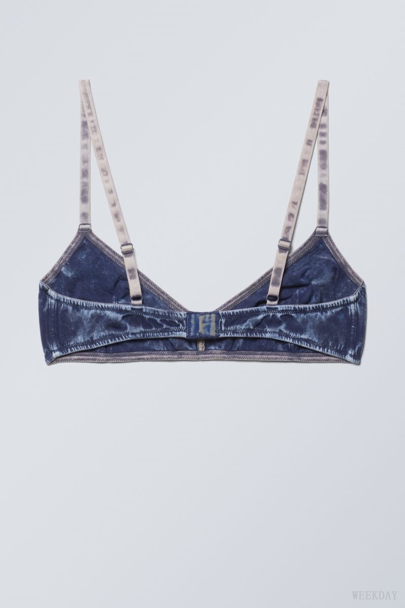 Weekday Miley Washed Cotton Bra ブラ 青 | THVO7686