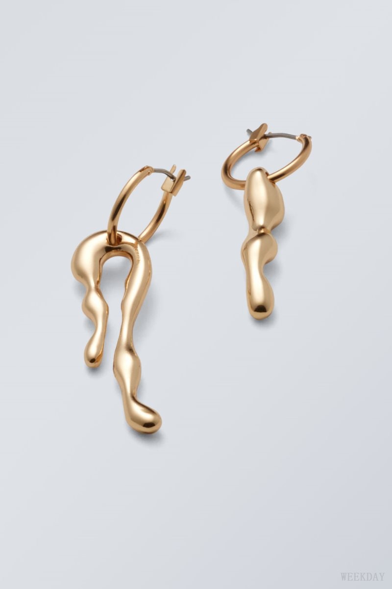 Weekday Millie Hoop Earrings Golden | PYIA4413