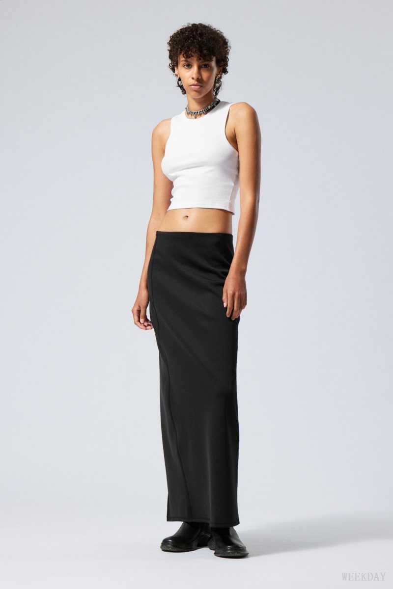 Weekday Minimal Long Skirt 黒 | EOXV9235