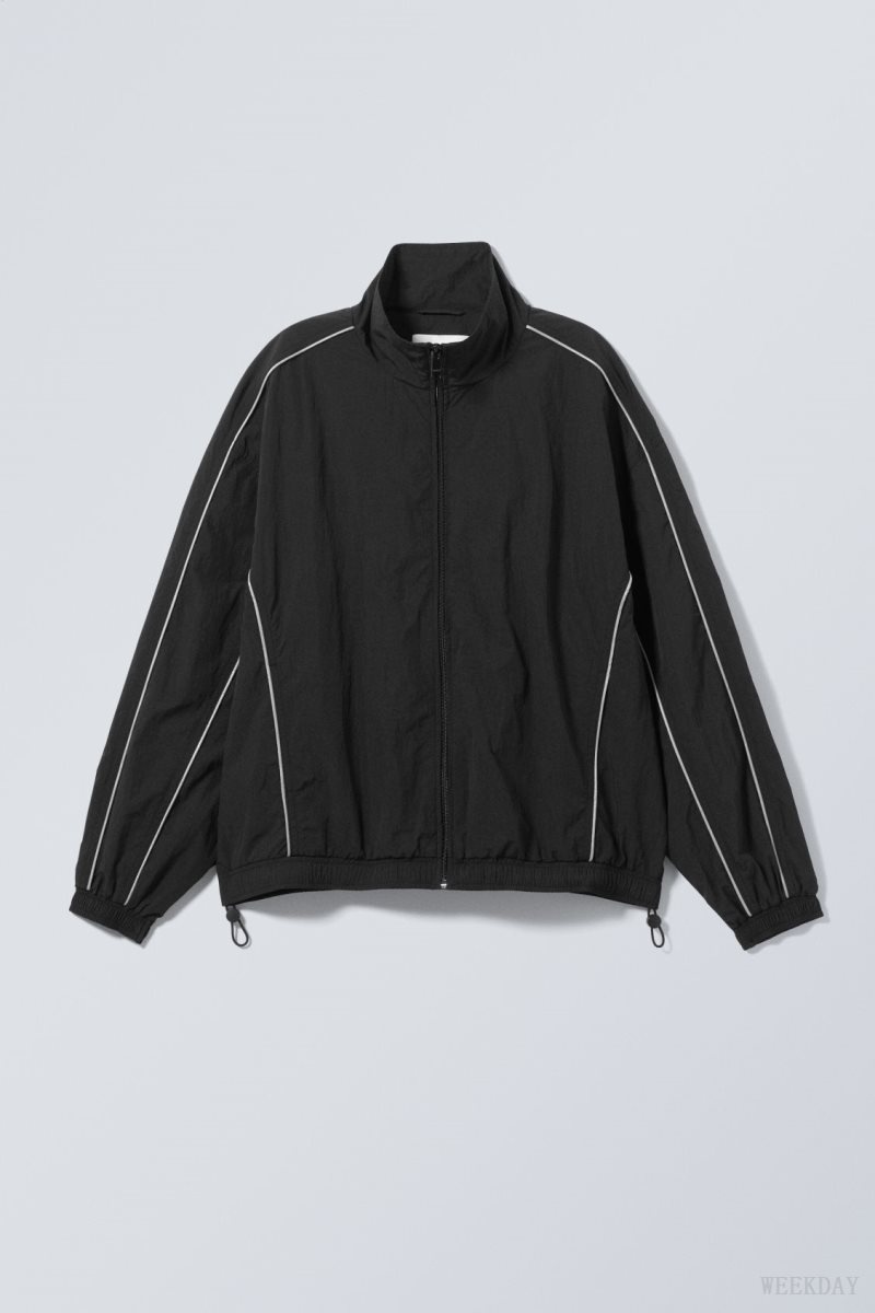 Weekday Nera Windbreaker Jacket 黒 | FKVM5656