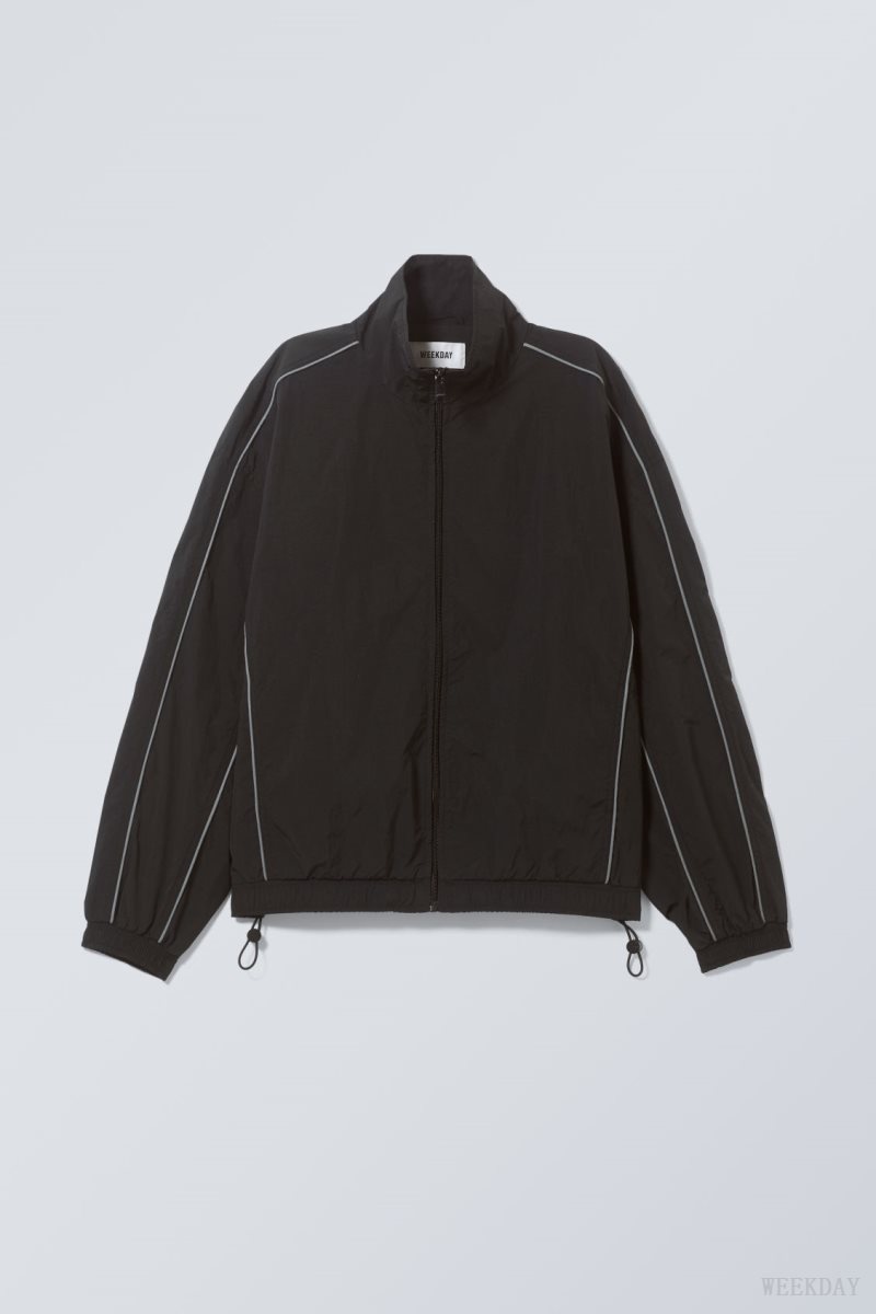 Weekday Nera Windbreaker Jacket 黒 | GAUP5536