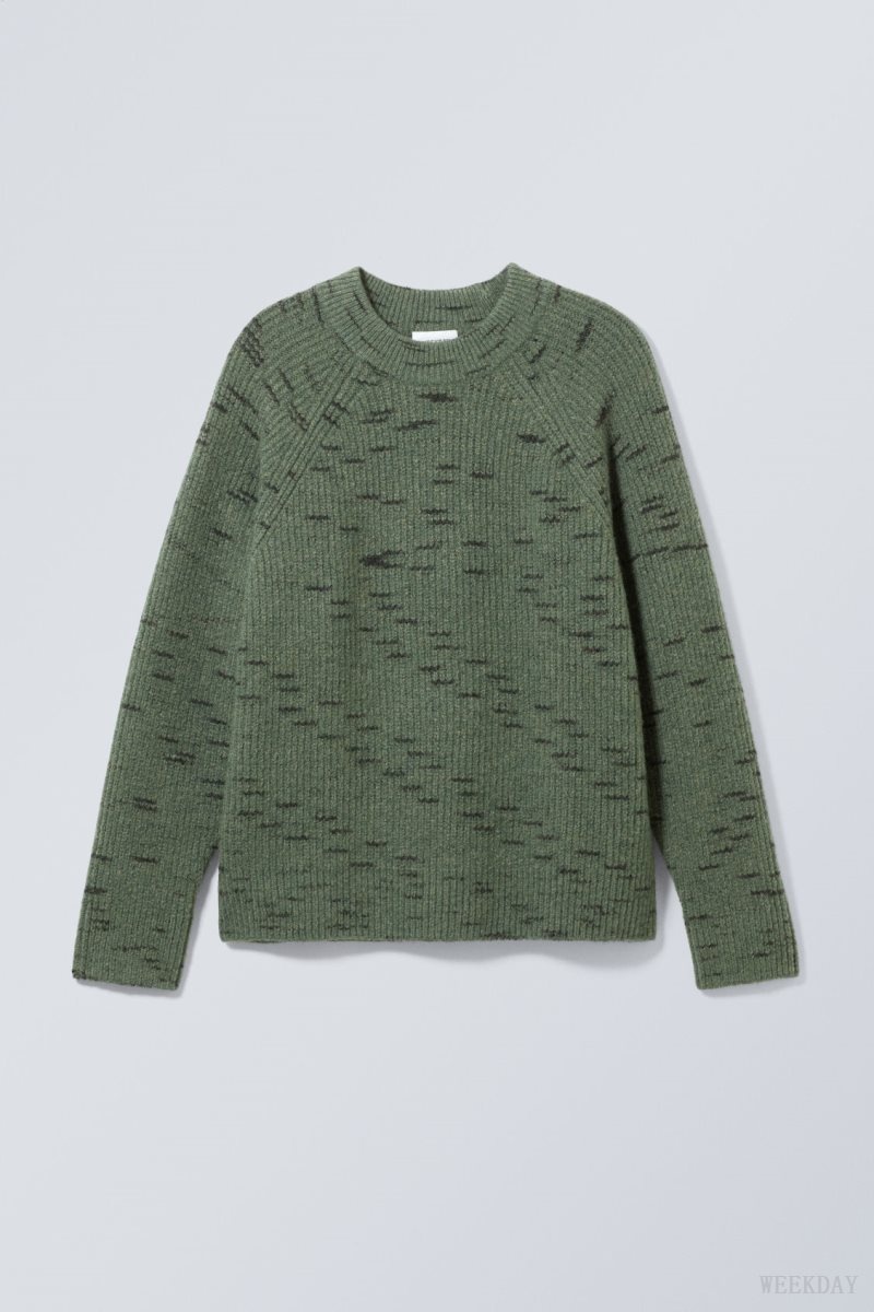 Weekday Norman Relaxed Raglan Sweater 緑 | DDZW8245