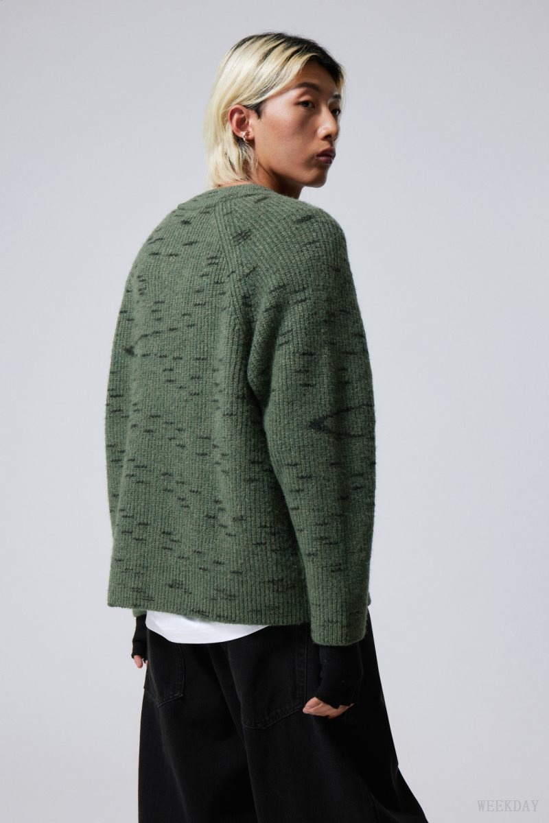 Weekday Norman Relaxed Raglan Sweater 緑 | DDZW8245