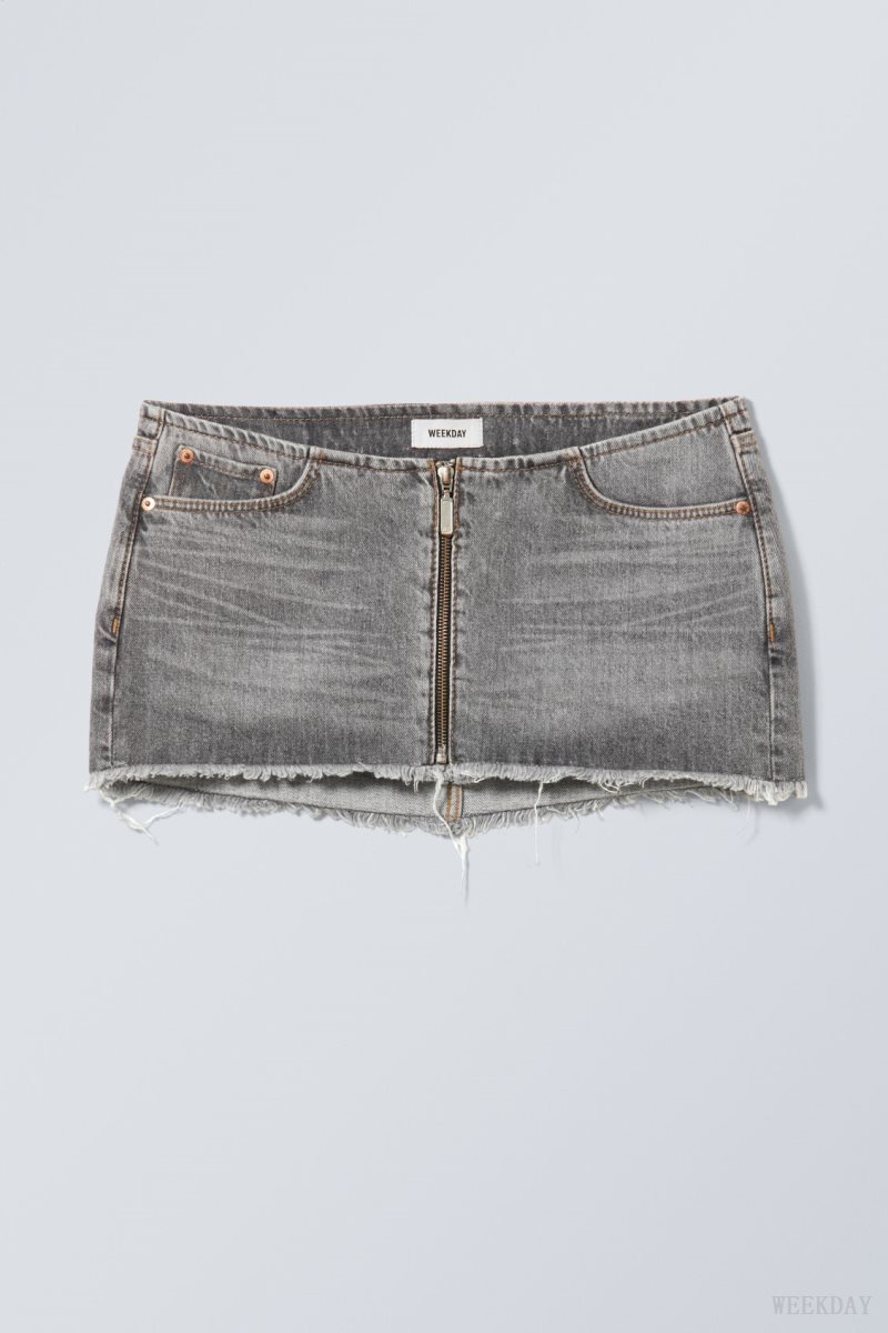 Weekday Ontario Denim Mini Skirt グレー | BVVH5087