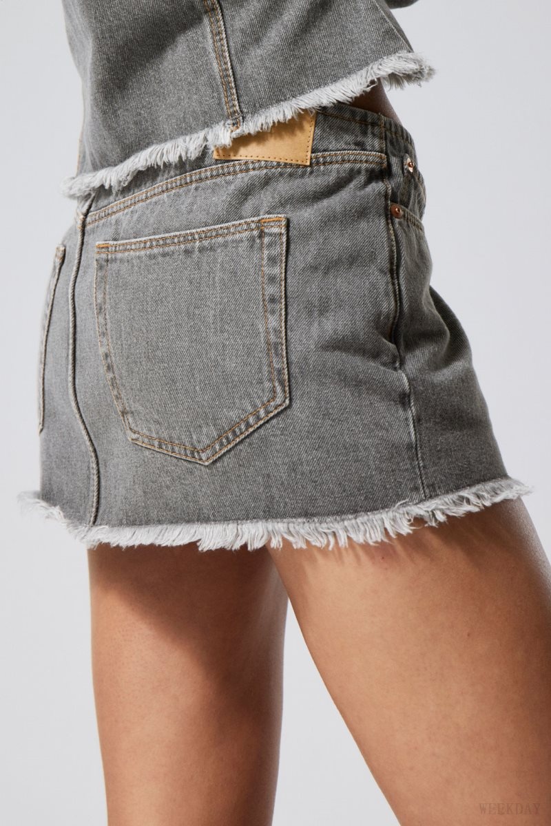 Weekday Ontario Denim Mini Skirt グレー | BVVH5087