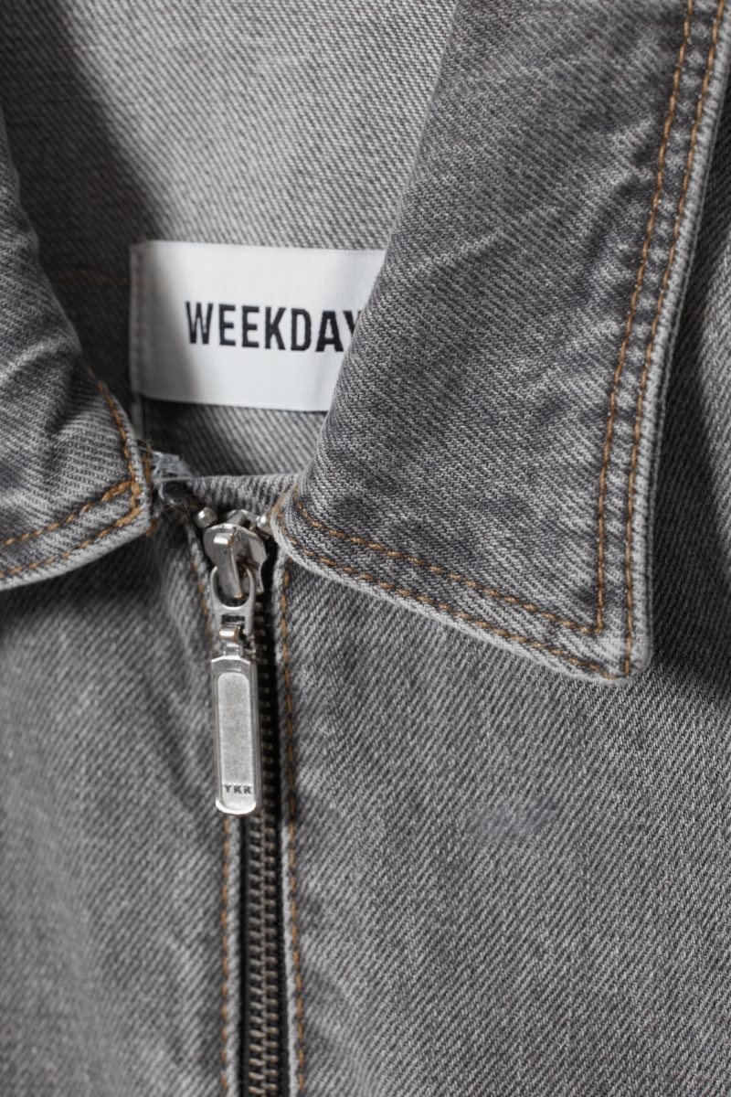 Weekday Ontario Denim Zip Jacket グレー | SOFJ6684