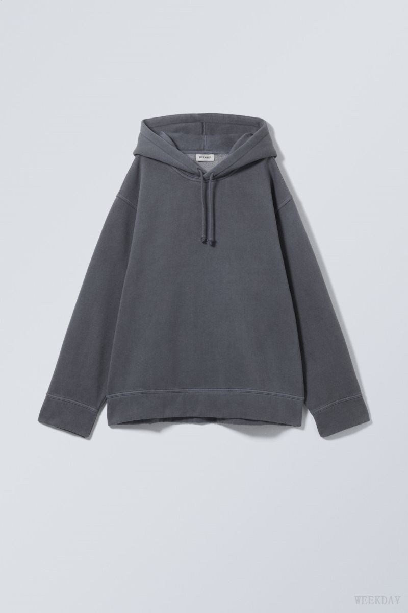 Weekday Oversized Heavyweight Hoodie 暗青 | JVCO5808