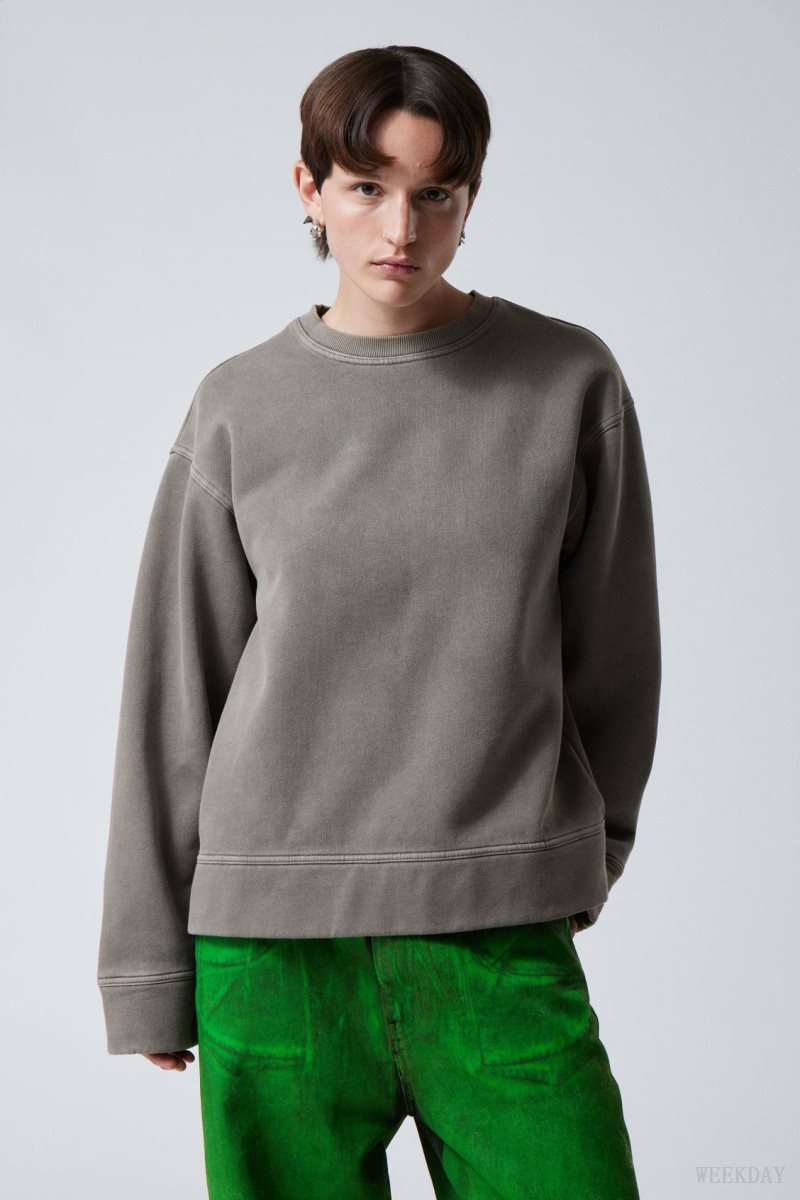 Weekday Oversized Heavyweight Sweatshirt グレー | WFDB3135