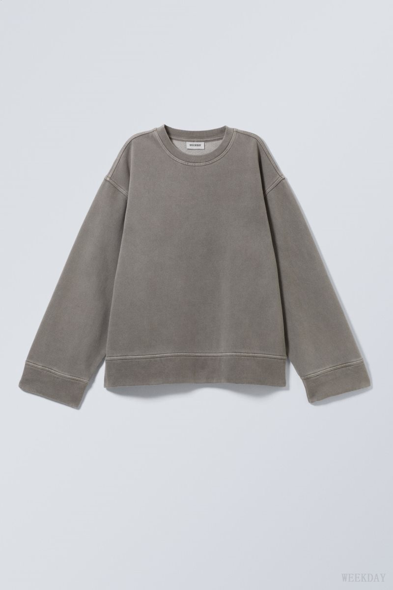 Weekday Oversized Heavyweight Sweatshirt グレー | WFDB3135