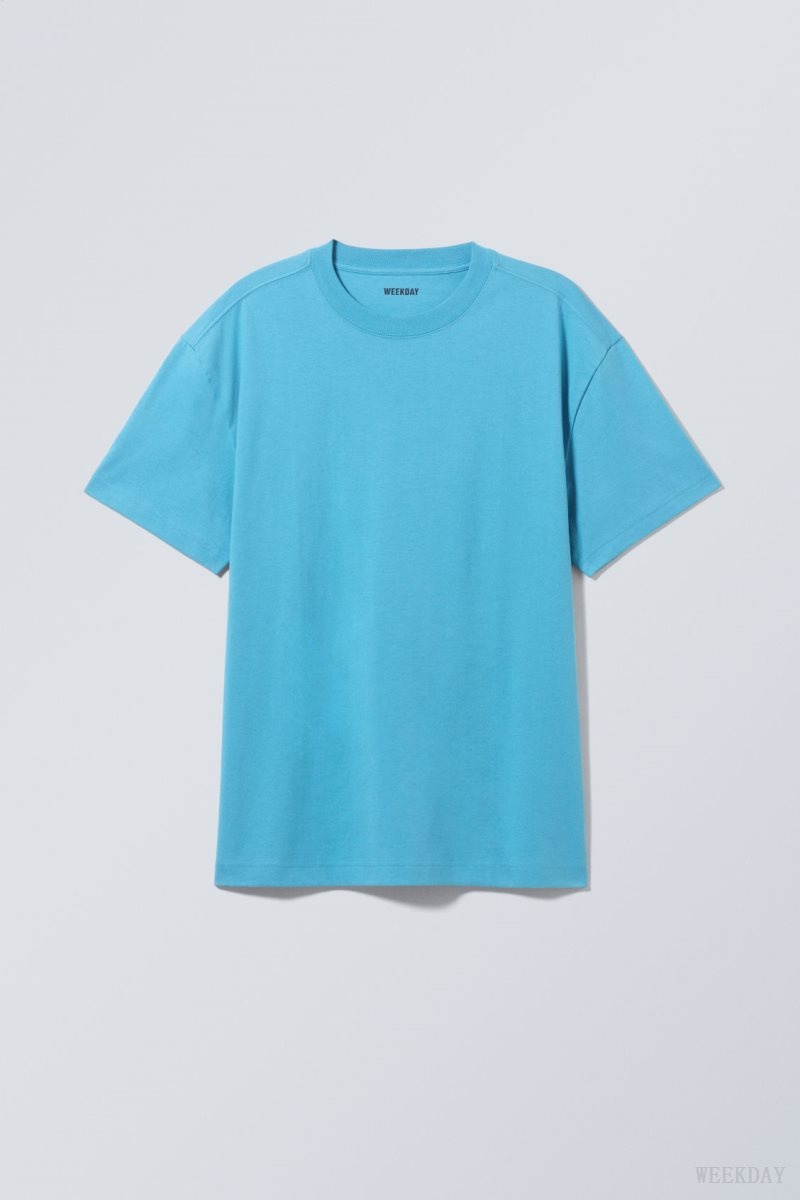 Weekday Oversized Heavyweight T-shirt ライト青 | BOJM6854