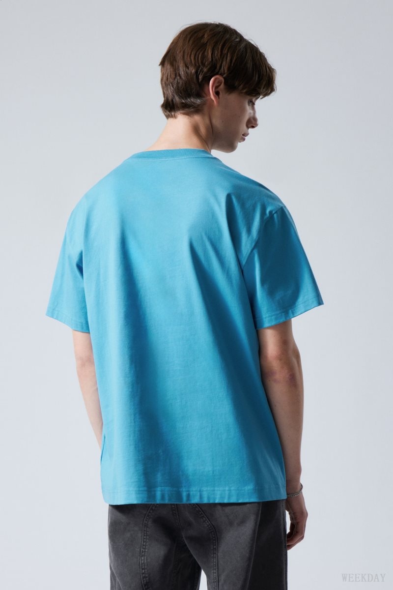 Weekday Oversized Heavyweight T-shirt ライト青 | BOJM6854