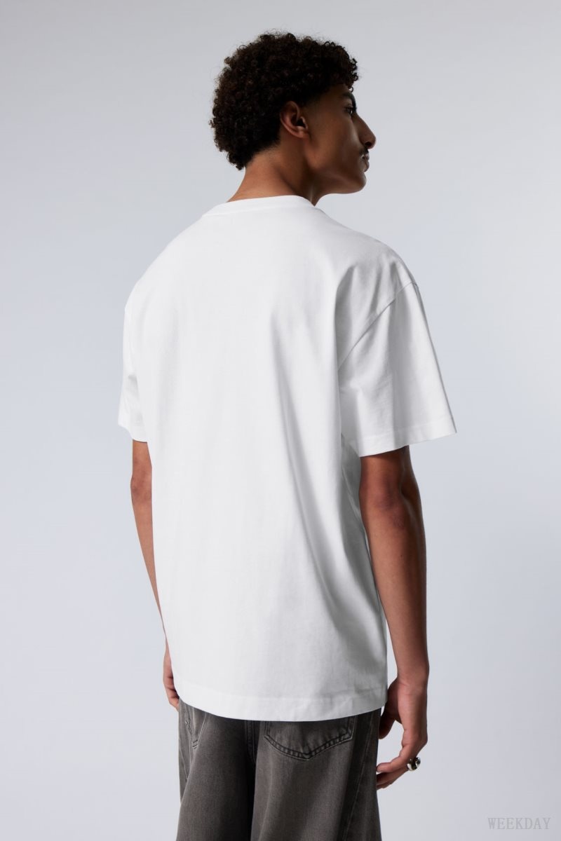 Weekday Oversized Heavyweight T-shirt 白 | CDZZ8753