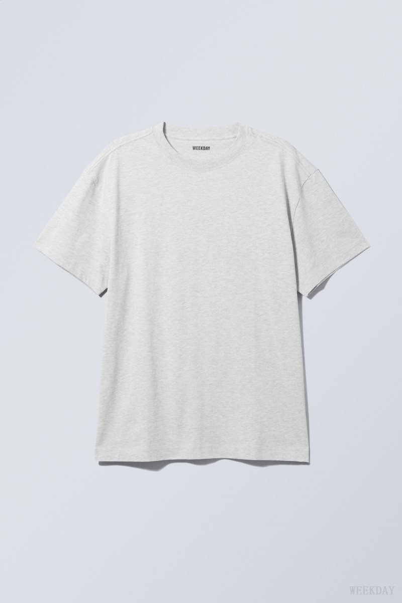 Weekday Oversized Heavyweight T-shirt グレー | CJIP7187