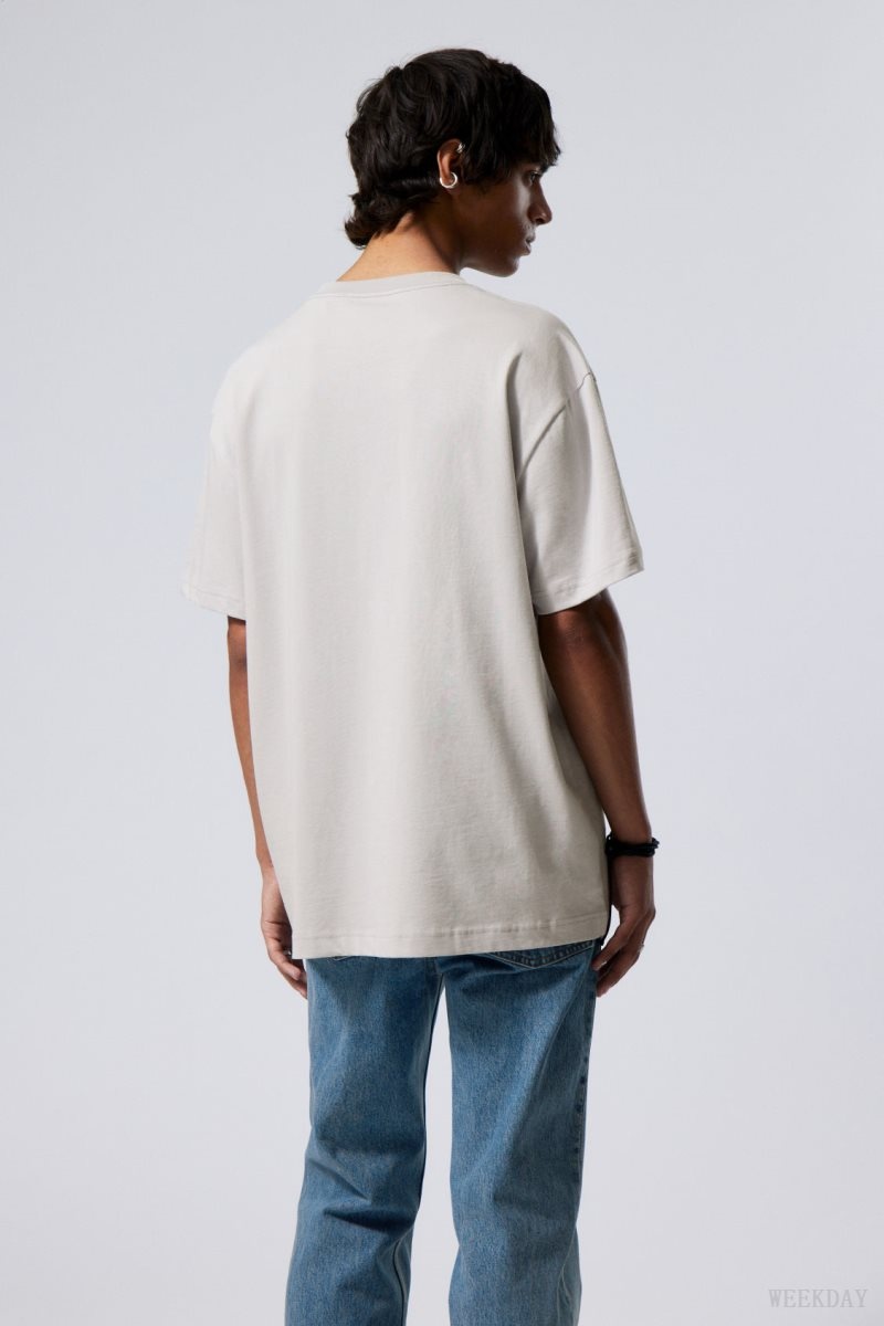 Weekday Oversized Heavyweight T-shirt グレー | CBHZ0233