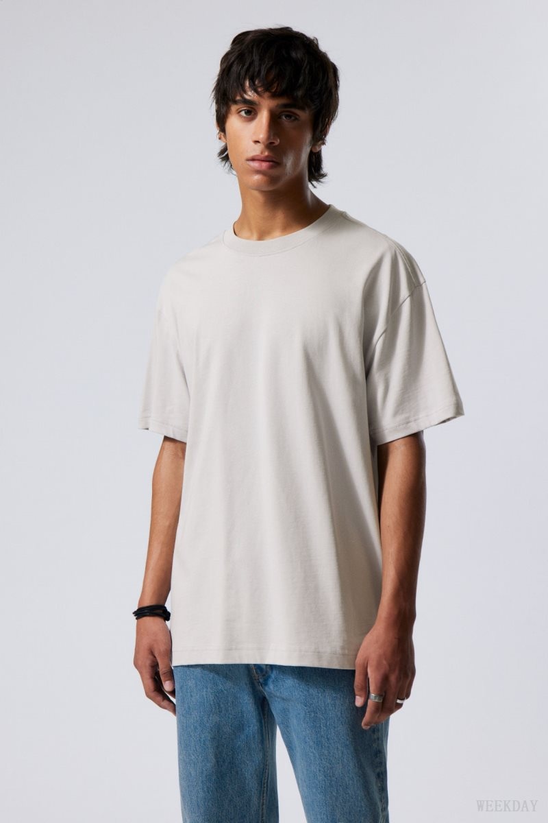 Weekday Oversized Heavyweight T-shirt グレー | CBHZ0233