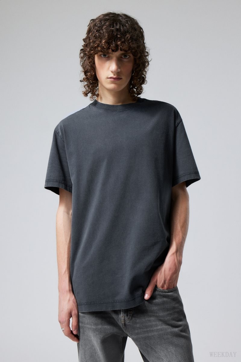 Weekday Oversized Heavyweight T-shirt 暗青 | HSYK1705