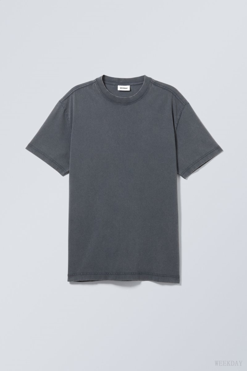 Weekday Oversized Heavyweight T-shirt 暗青 | HSYK1705