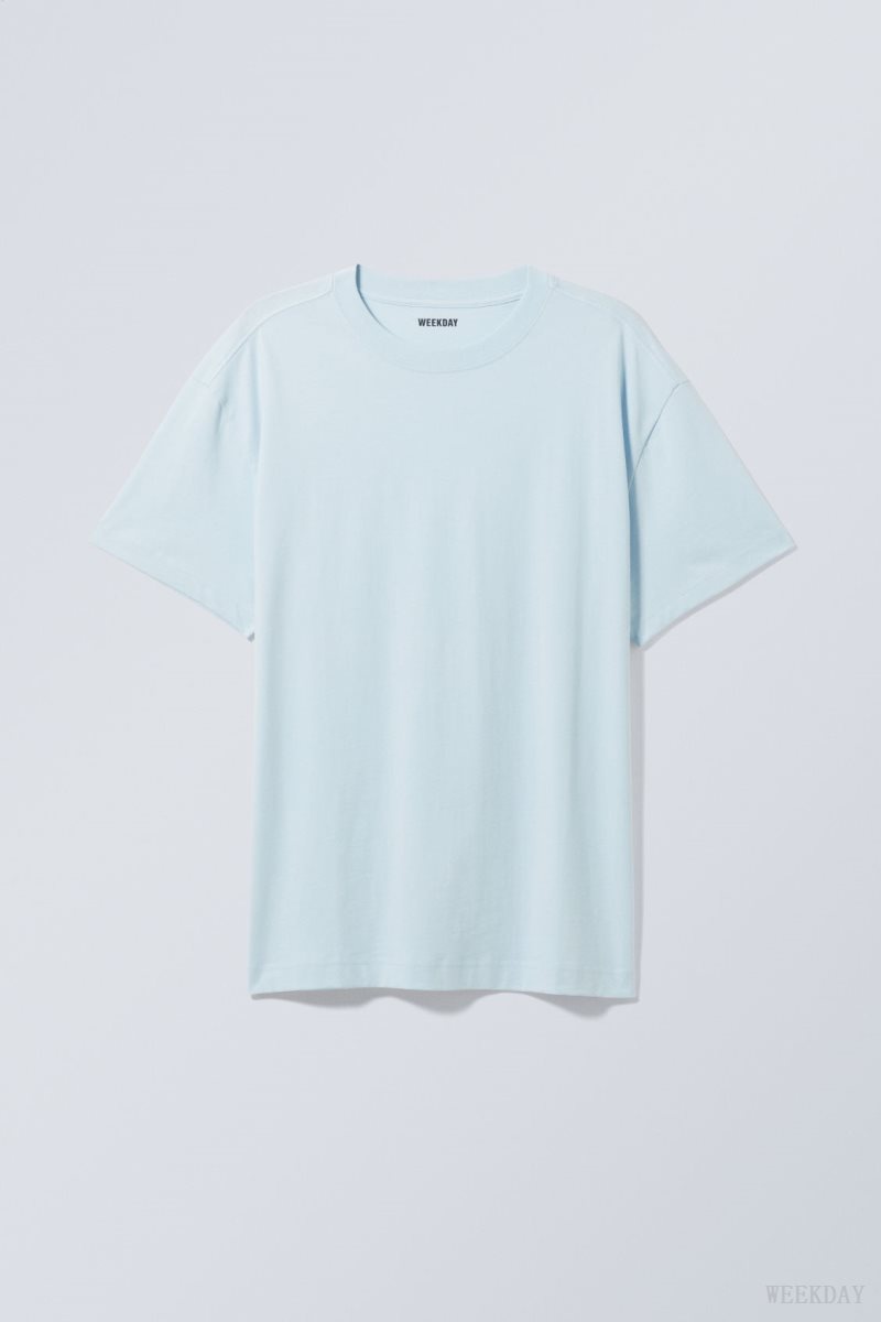 Weekday Oversized Heavyweight T-shirt ライト青 | ICAM3154