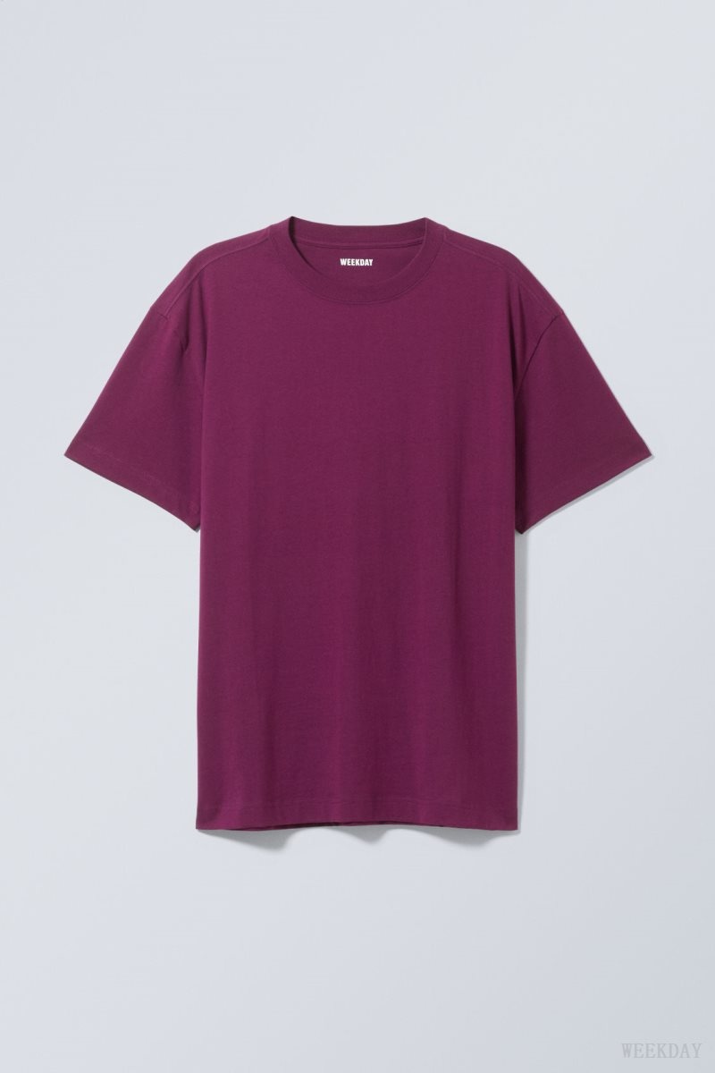 Weekday Oversized Heavyweight T-shirt 暗 | MOWH2915