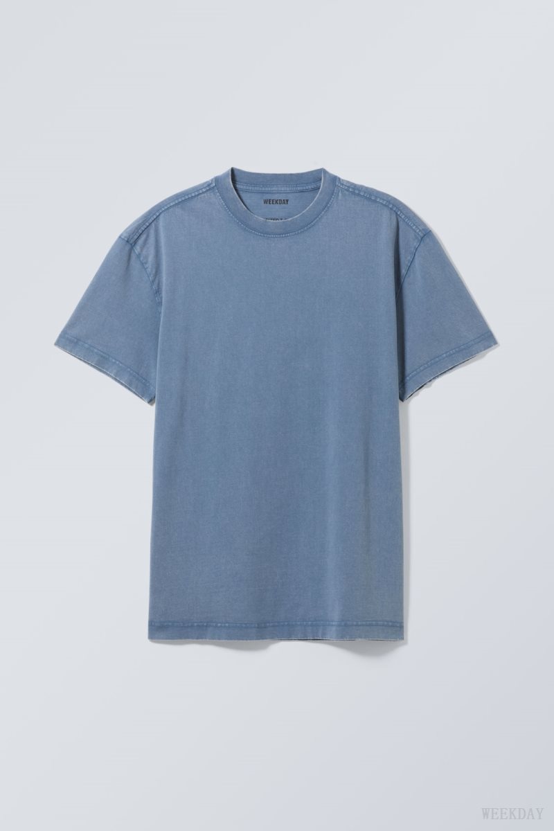 Weekday Oversized Heavyweight T-shirt 青 | UYMH6766