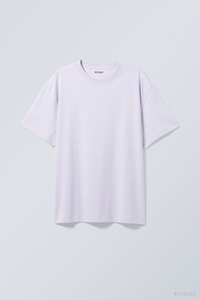 Weekday Oversized Heavyweight T-shirt 紫 | VZNF0450