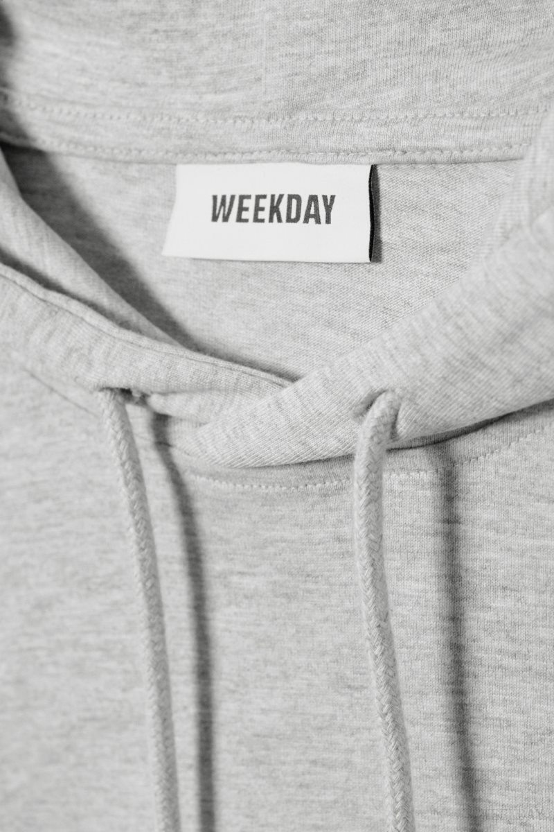 Weekday Oversized フード付き Long Sleeve ライトグレー | HBZX8437