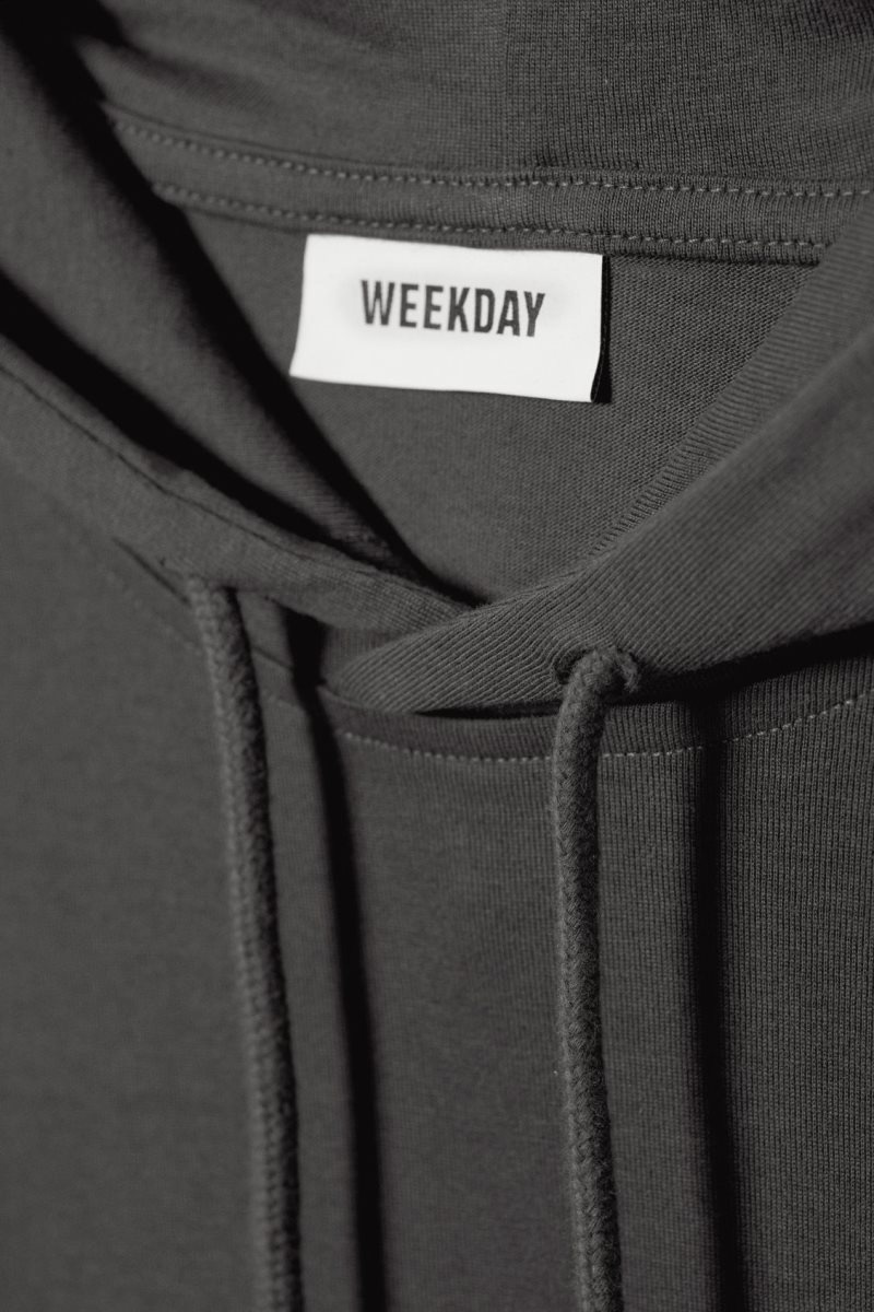 Weekday Oversized フード付き Long Sleeve 暗グレー | KGON7743