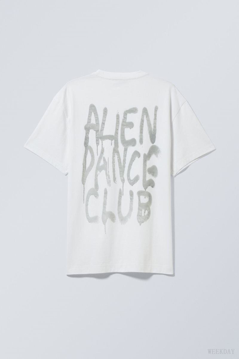 Weekday Oversized グラフィック Printed T-shirt Alien Dance Club | GCUF5709