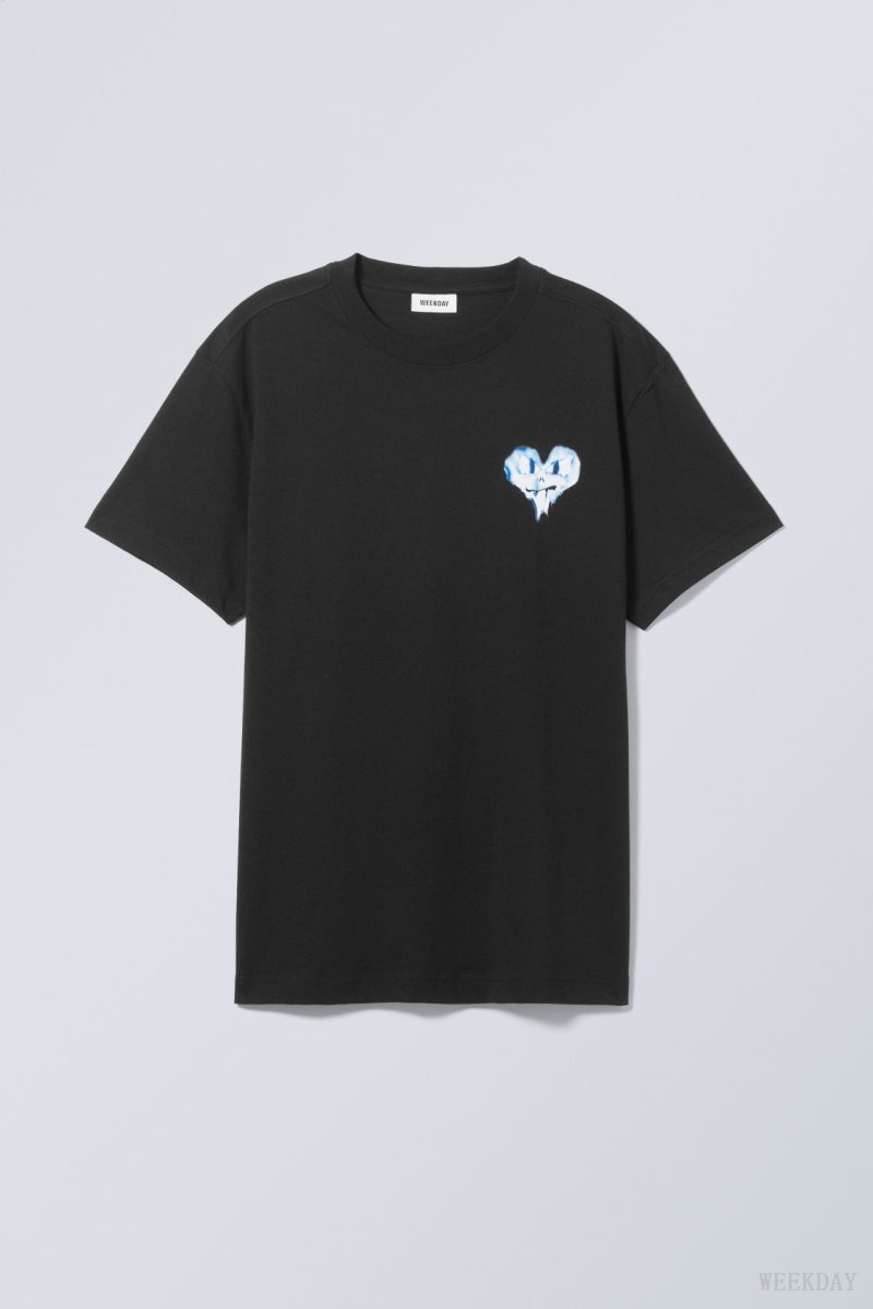 Weekday Oversized グラフィック Printed T-shirt Angry Heart | UZGE2719