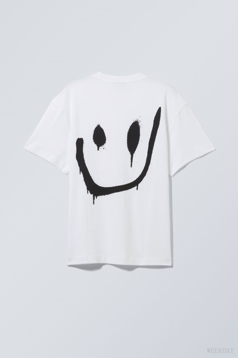 Weekday Oversized グラフィック Printed T-shirt Drippy Smiling Face | OZFX7694