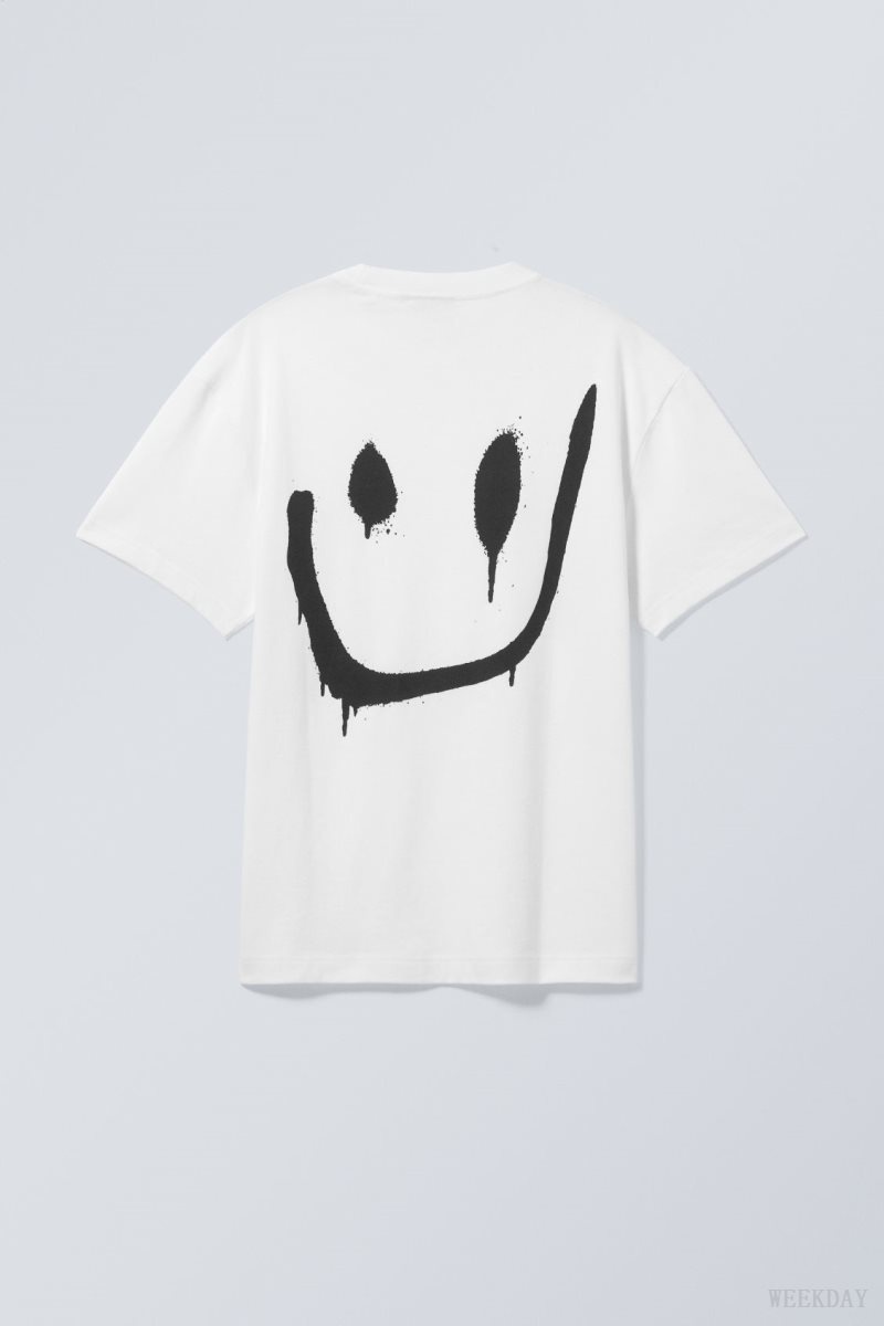 Weekday Oversized グラフィック Printed T-shirt Drippy Smiley | DDLY6946