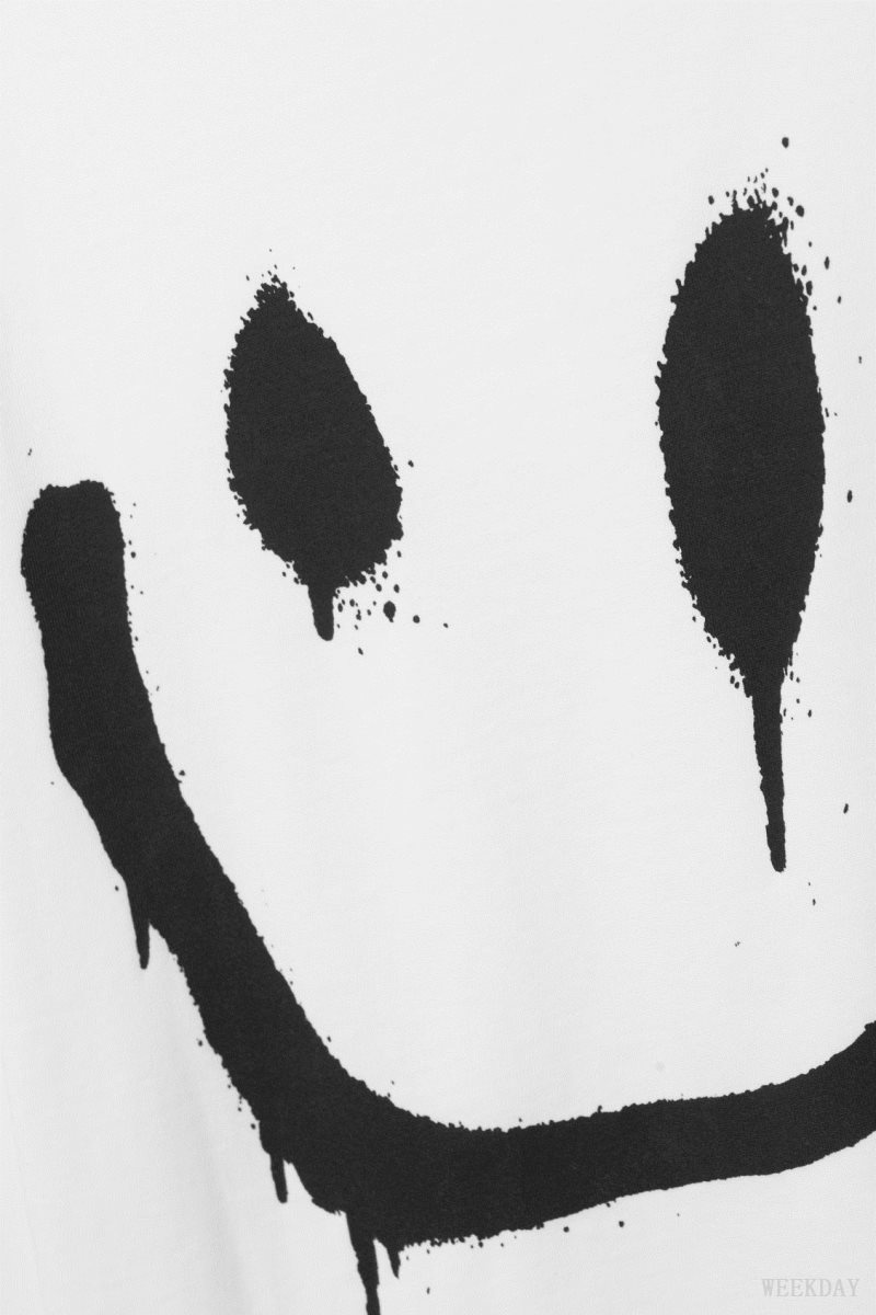 Weekday Oversized グラフィック Printed T-shirt Drippy Smiley | DDLY6946