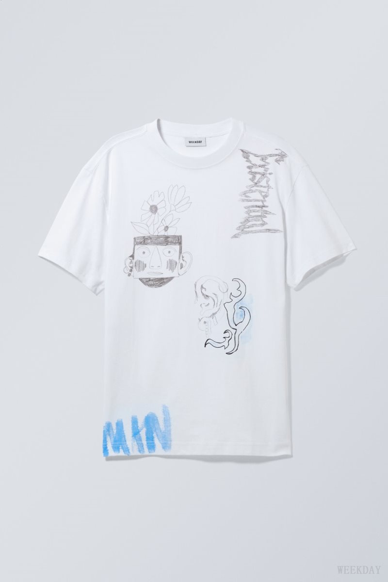 Weekday Oversized グラフィック Printed T-shirt Existential | MTNY4319