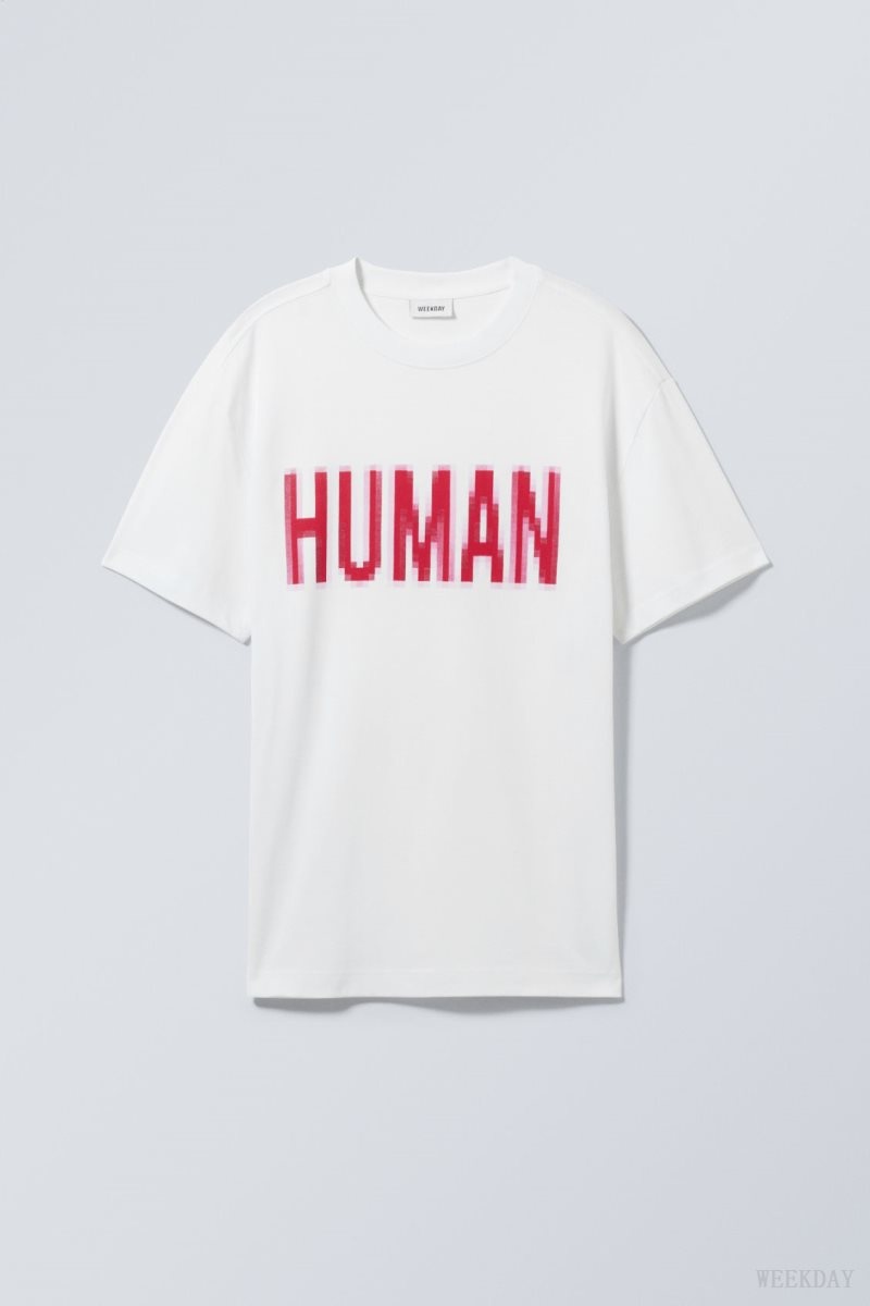 Weekday Oversized グラフィック Printed T-shirt Human | VPKF6053