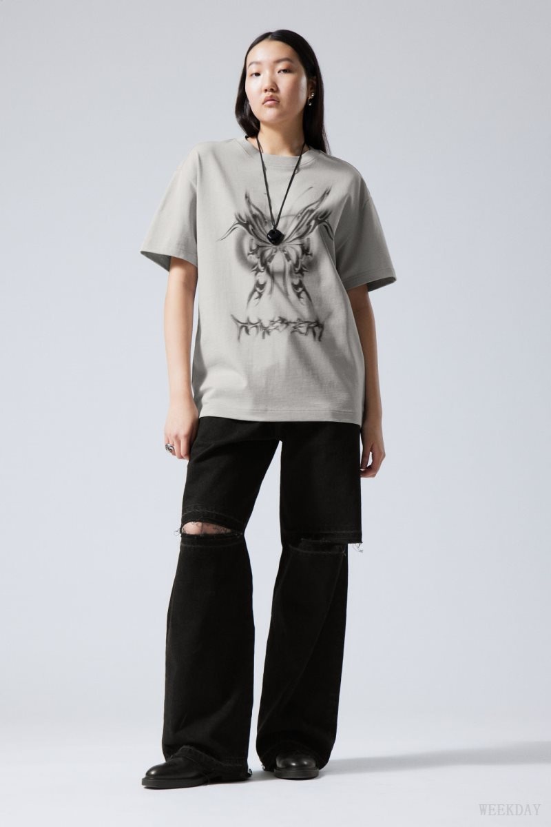 Weekday Oversized グラフィック Printed T-shirt Mystery Butterfly | ZXFO7059