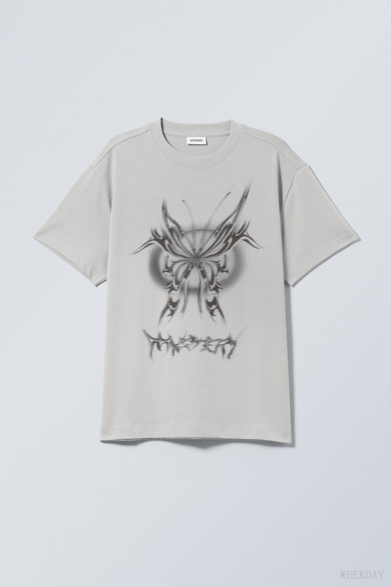 Weekday Oversized グラフィック Printed T-shirt Mystery Butterfly | ZXFO7059