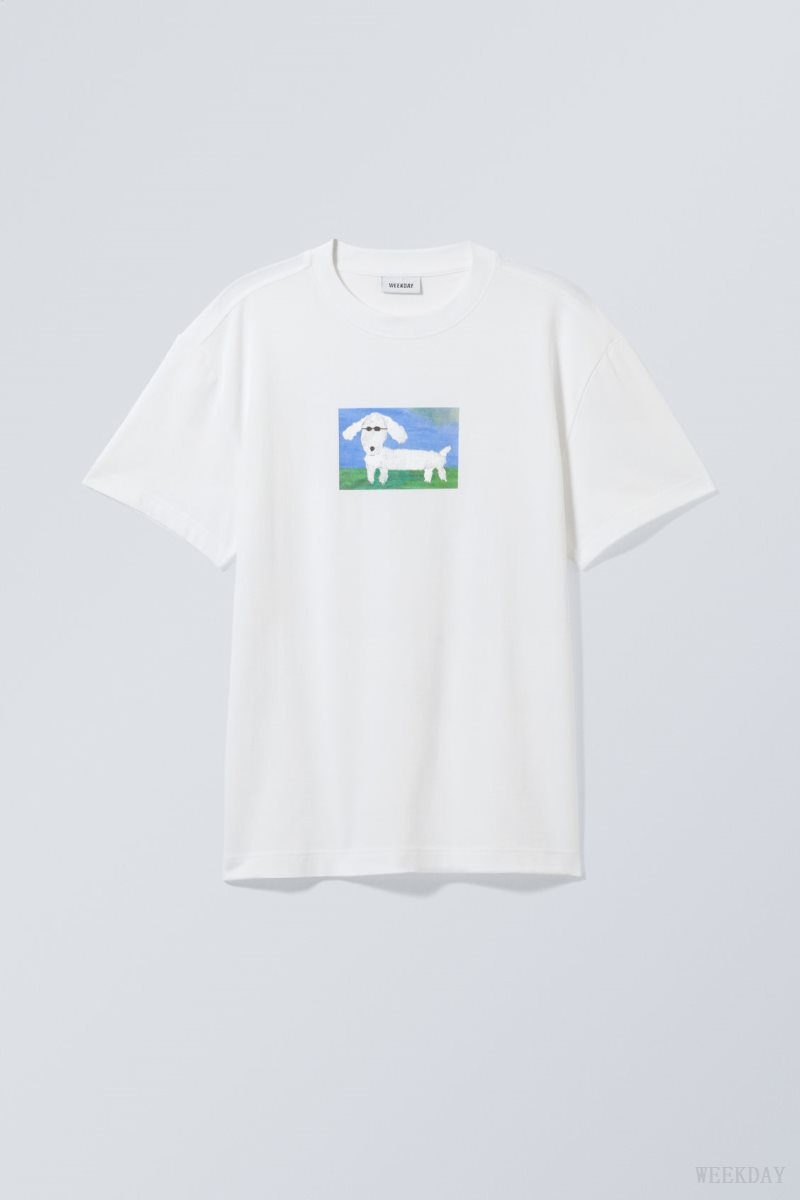 Weekday Oversized グラフィック Printed T-shirt Paper Dog | HCAP1607