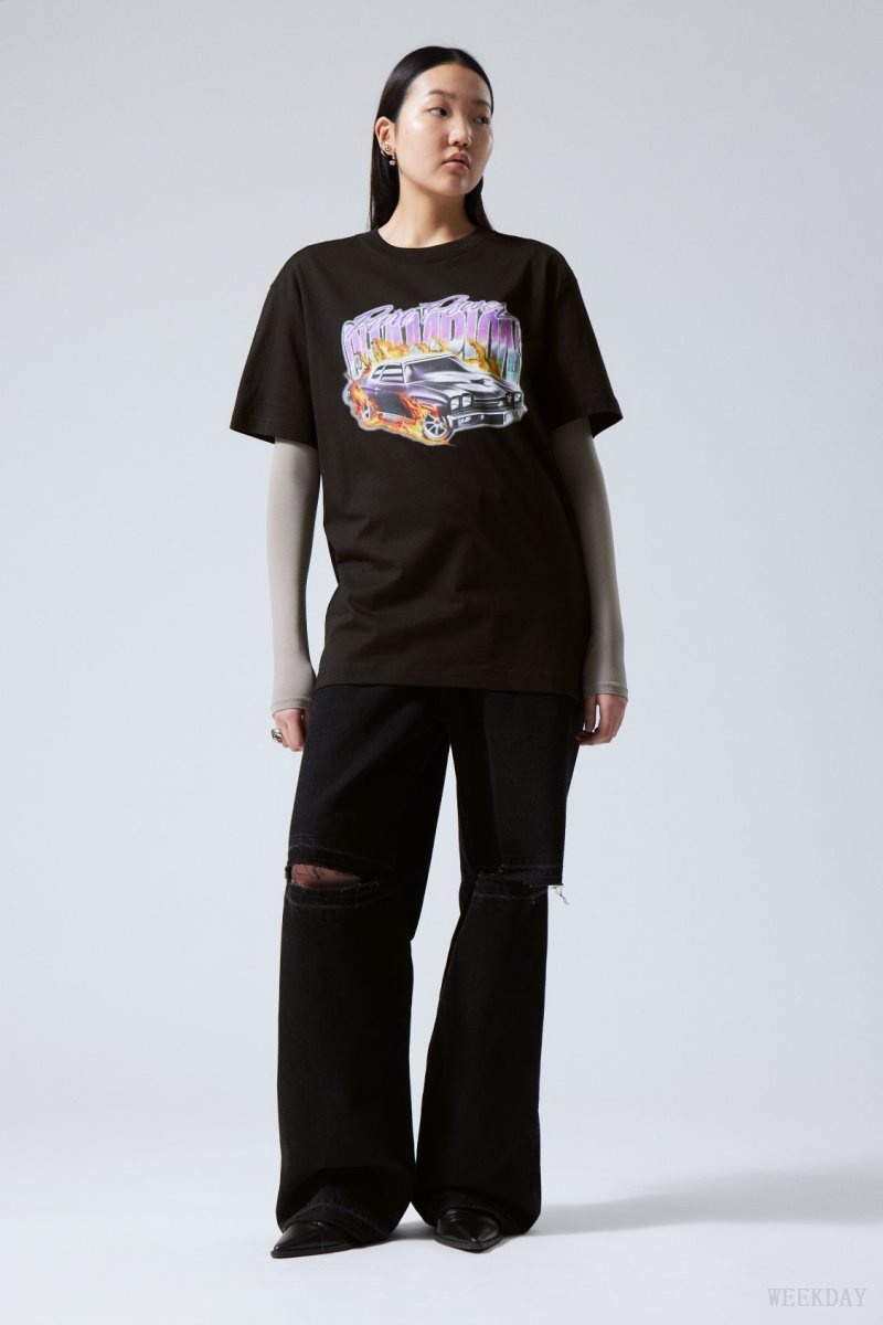 Weekday Oversized グラフィック Printed T-shirt Pure Power Champion | DGGT8195