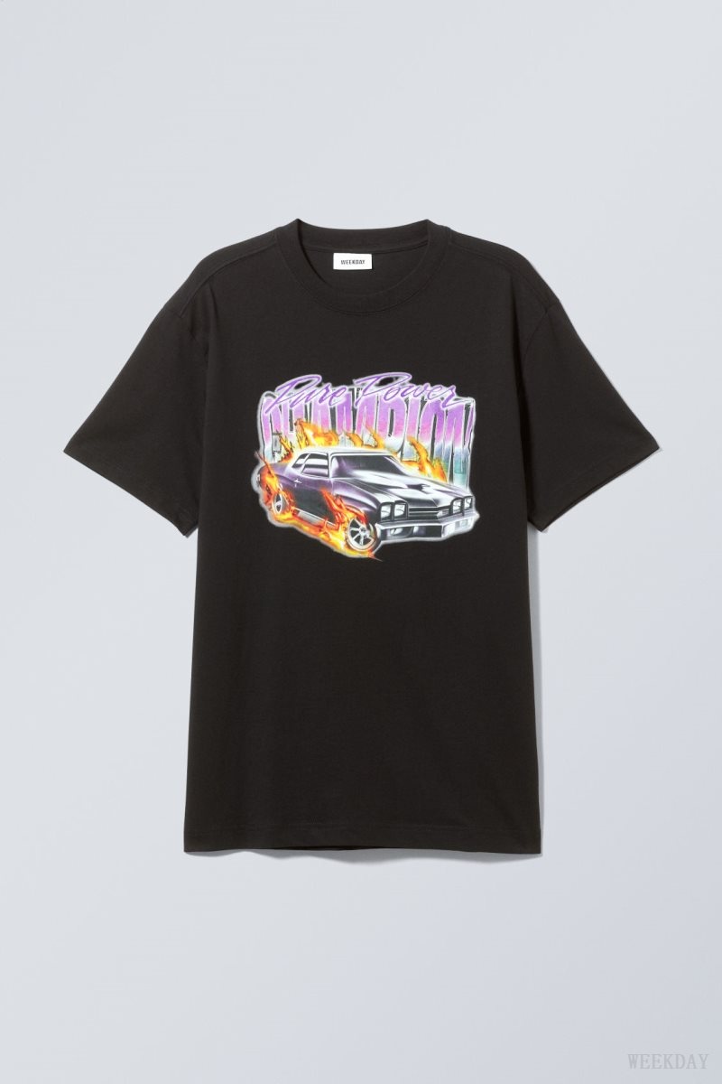 Weekday Oversized グラフィック Printed T-shirt Pure Power Champion | DGGT8195