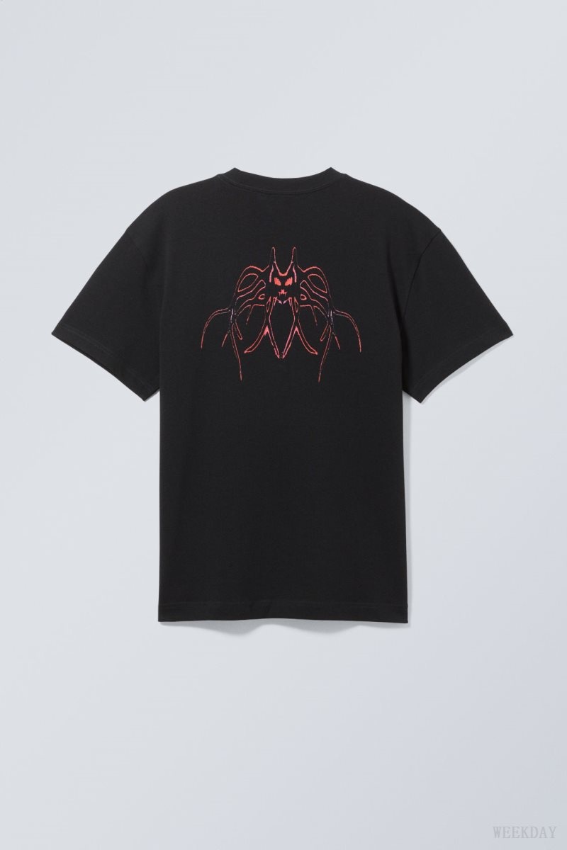 Weekday Oversized グラフィック Printed T-shirt Spider Tribal | OAEV3161