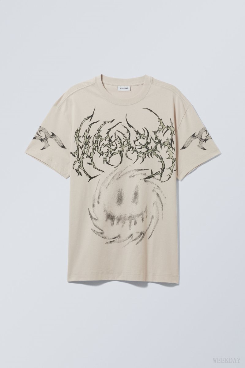 Weekday Oversized グラフィック Printed T-shirt Swirly Monster | UHSQ7608