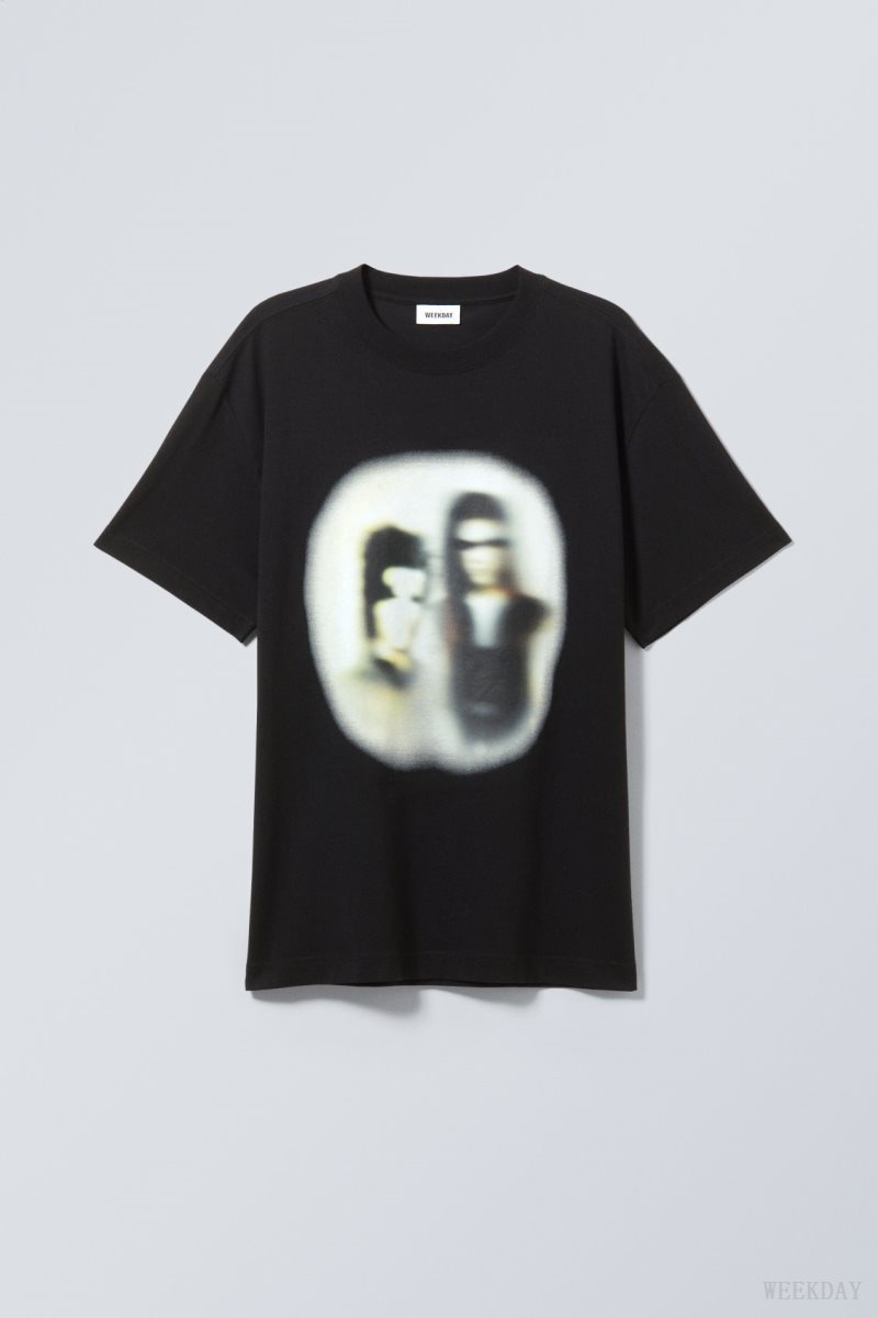 Weekday Oversized グラフィック Printed T-shirt The Blurry Band | JERG1456