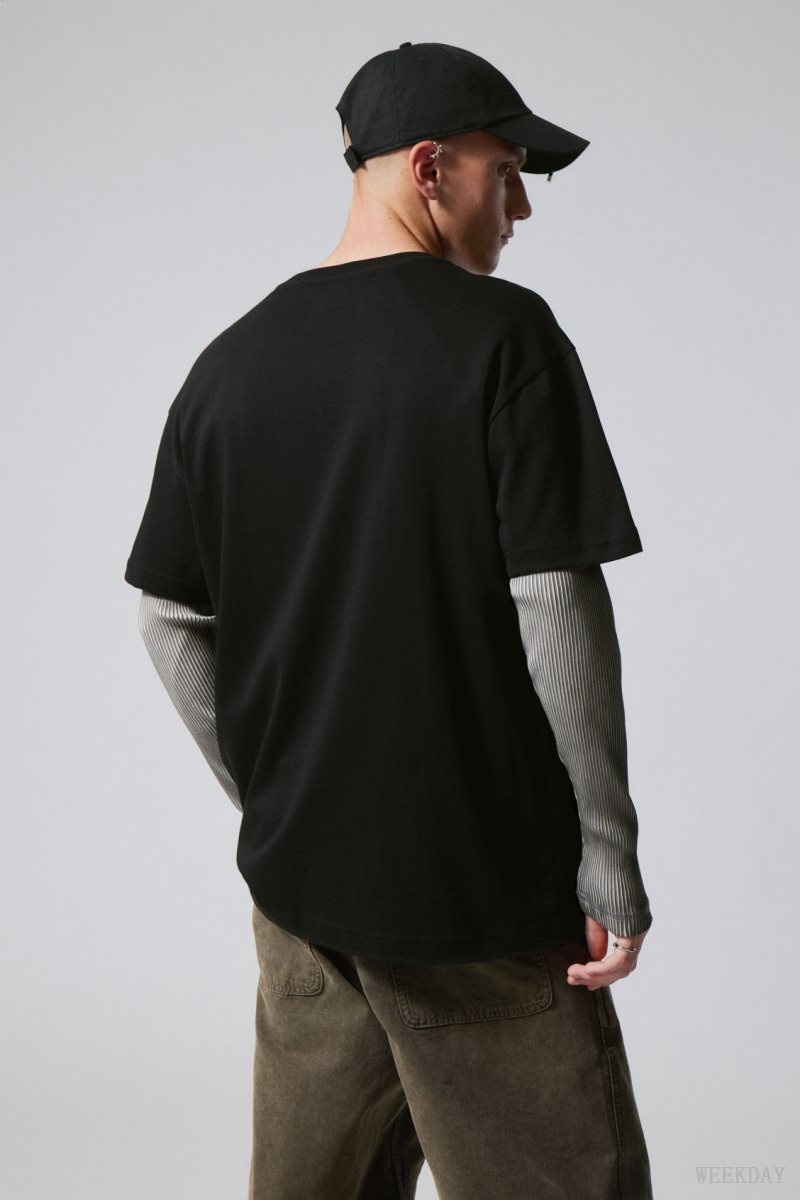 Weekday Oversized グラフィック Printed T-shirt 黒 | BHQK5303