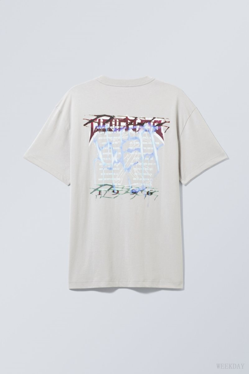 Weekday Oversized グラフィック Printed T-shirt グレー | TPBZ8809