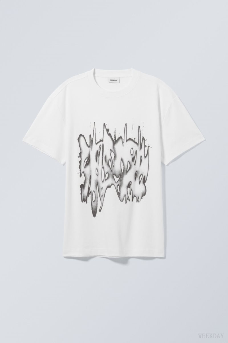 Weekday Oversized グラフィック Printed T-shirt グレー | VUYW1447