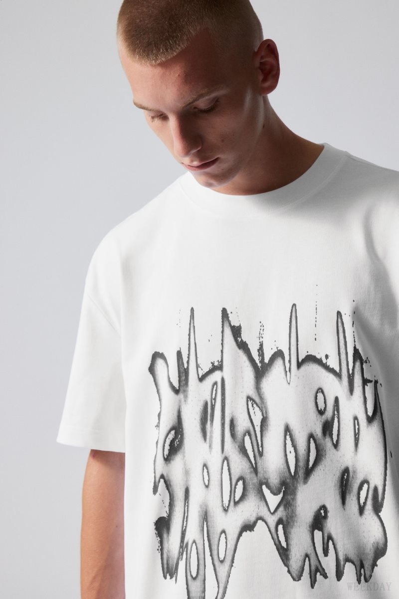 Weekday Oversized グラフィック Printed T-shirt グレー | VUYW1447