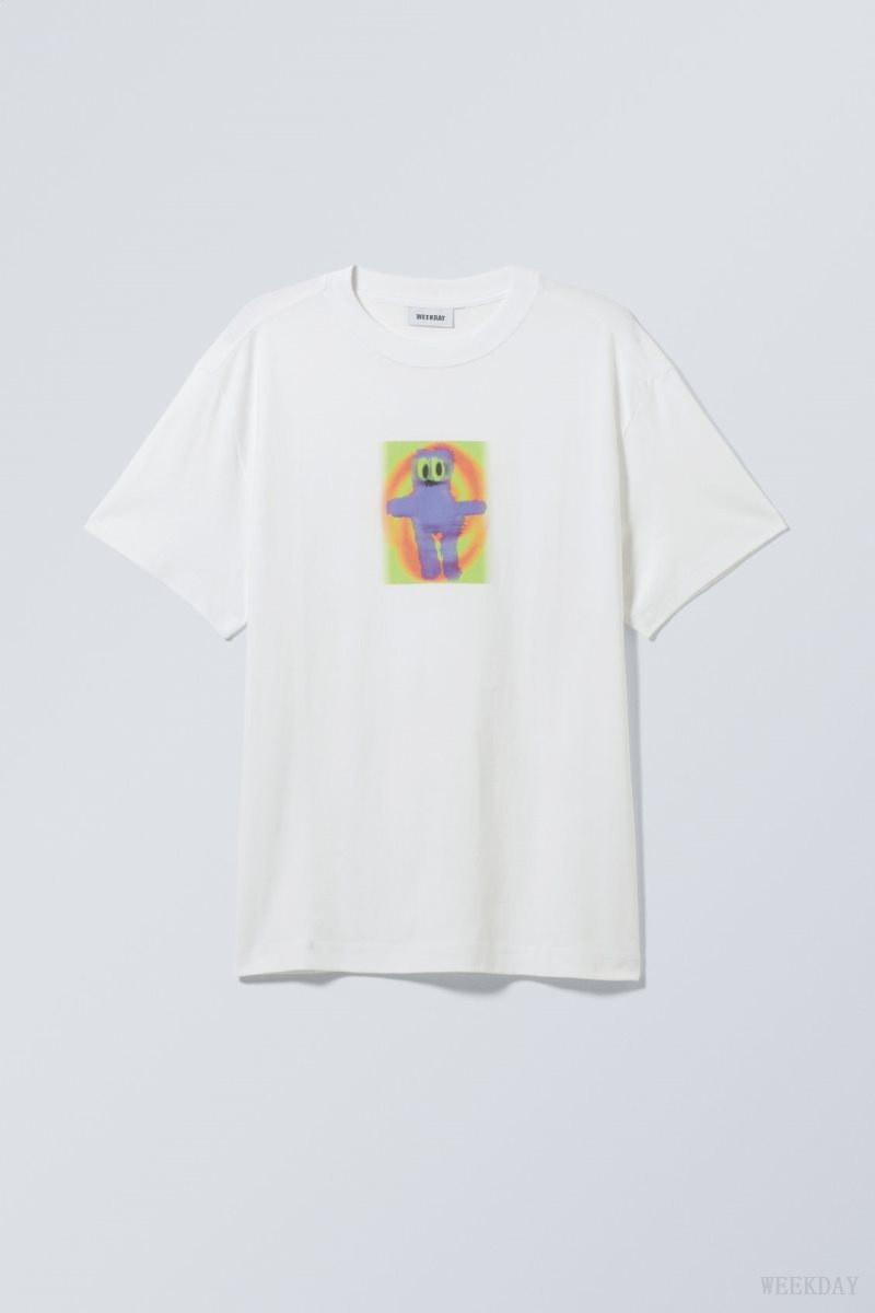 Weekday Oversized グラフィック Printed T-shirt 紫 白 | TRHY9172