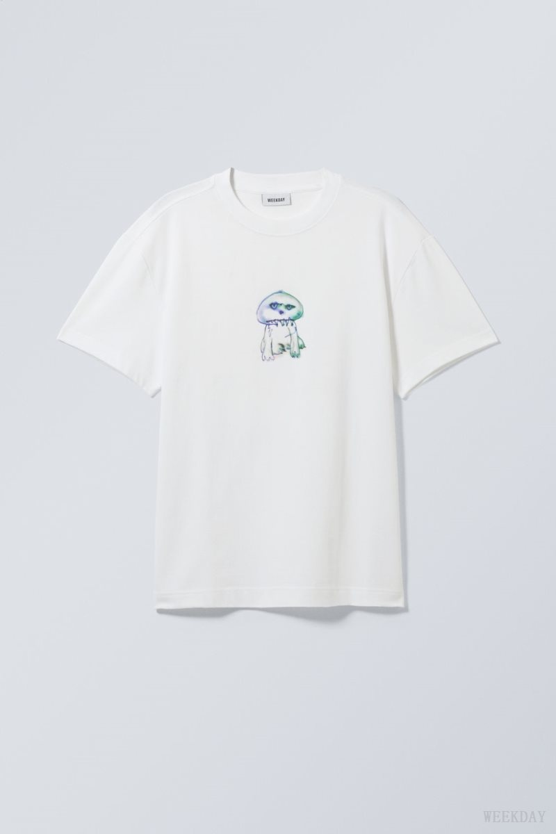 Weekday Oversized グラフィック Printed T-shirt 紫 緑 | VVUI2161