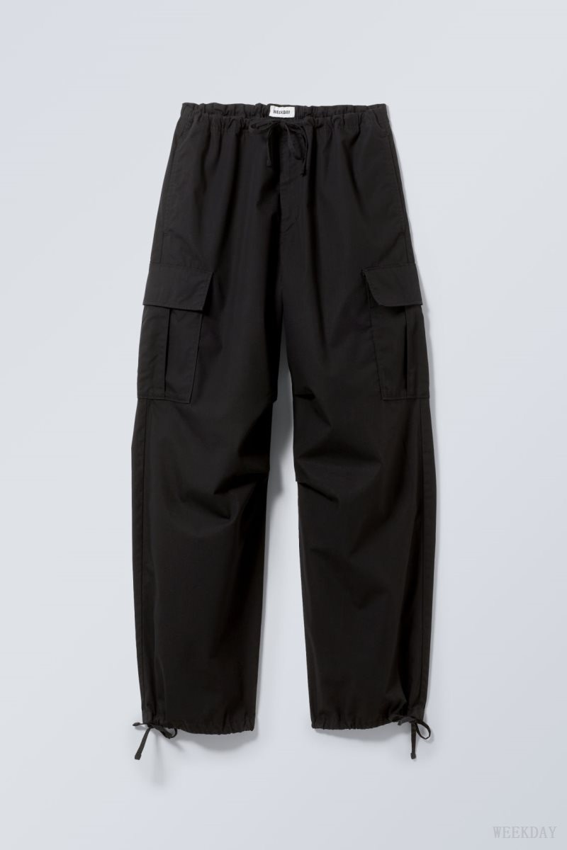 Weekday Parachute Loose Cargo Trousers 黒 | GFPV1841