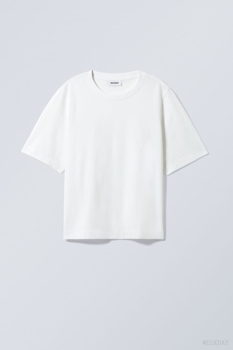 Weekday Perfect Boxy T-shirt 白 | DQSP6619